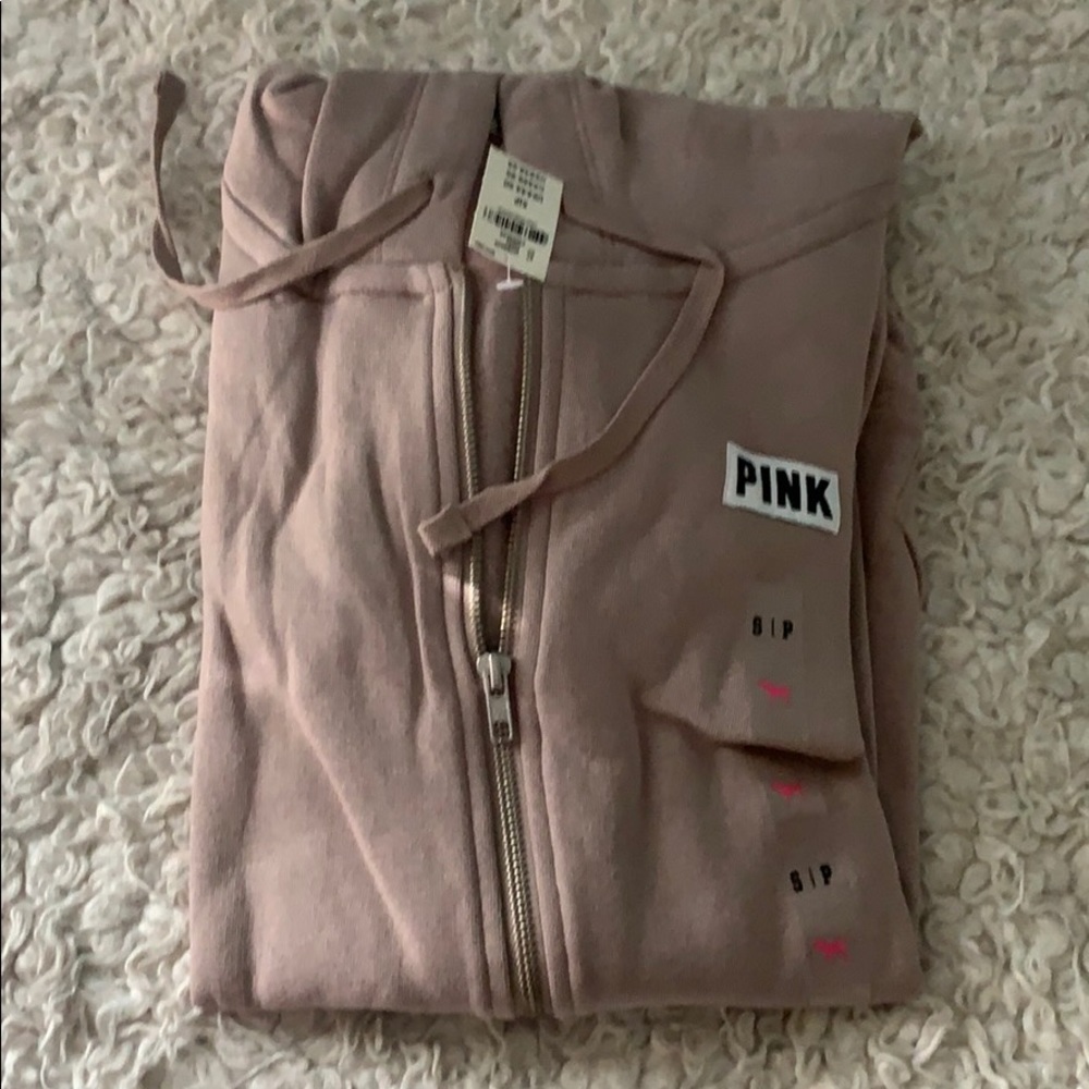 PINK Hooded zippered sweater